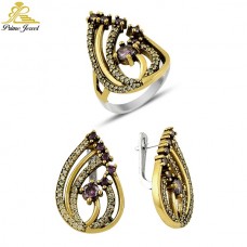 Gümüş Otantik Taşlı Set